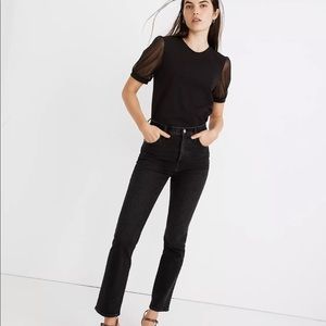 Madewell Sheer-Sleeve Knit Top